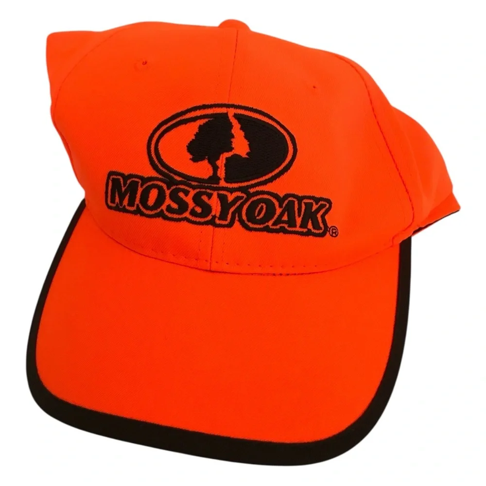 Mossy Hunters Orange Oak Cap Retro Deadstock Neon Bright Outdoor Camping Sport